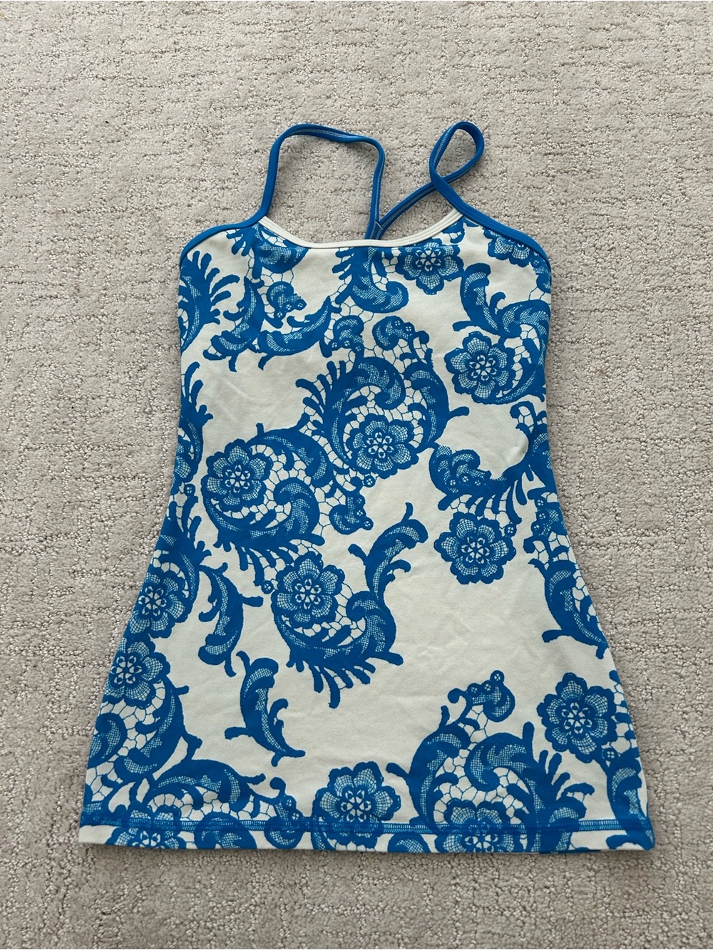 Lululemon Flow Y Tank Blue Floral!